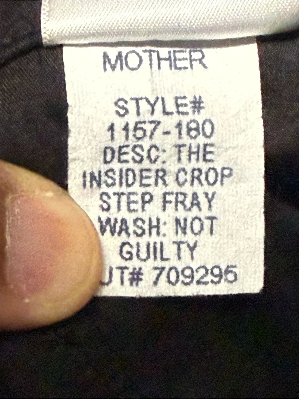 Mother The Insider Crop Step Fray Jeans Women's 29 High Rise in Not Guilty Wash